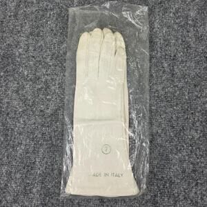 Vintage Iveys Gloves Womens 7 White Cream Leather Lined Elbow Made Italy